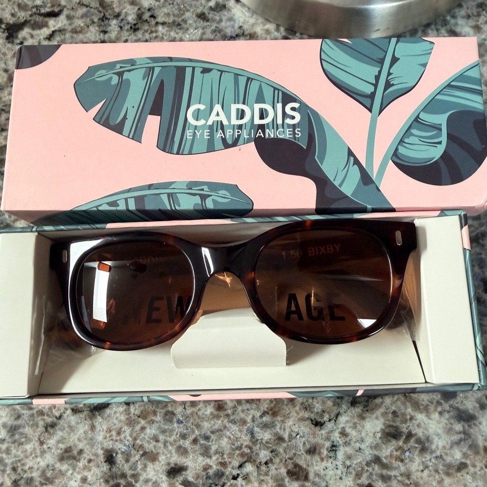 CADDIS Bixby +1.50 Readers Sunglasses Brown Turtle Progressive Glasses NIB w/box